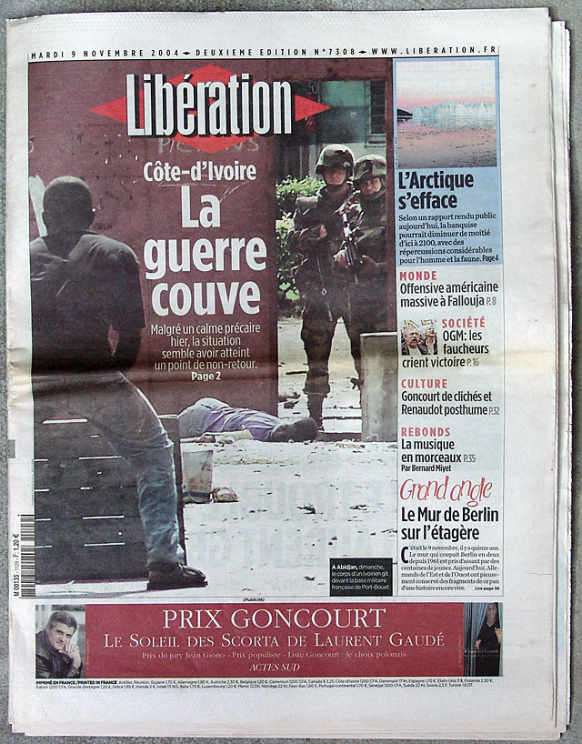 Libération, 9 November 2004